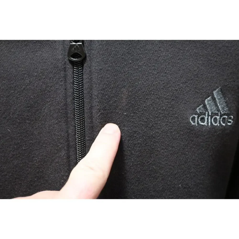 Adidas Fleece Track Jacket Full Zip Performance Athletic Black‎ Mens Sz XL